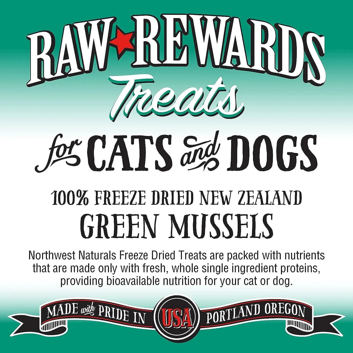 Northwest Naturals Green-Lipped Mussels Freeze-Dried Treats packaging for pets