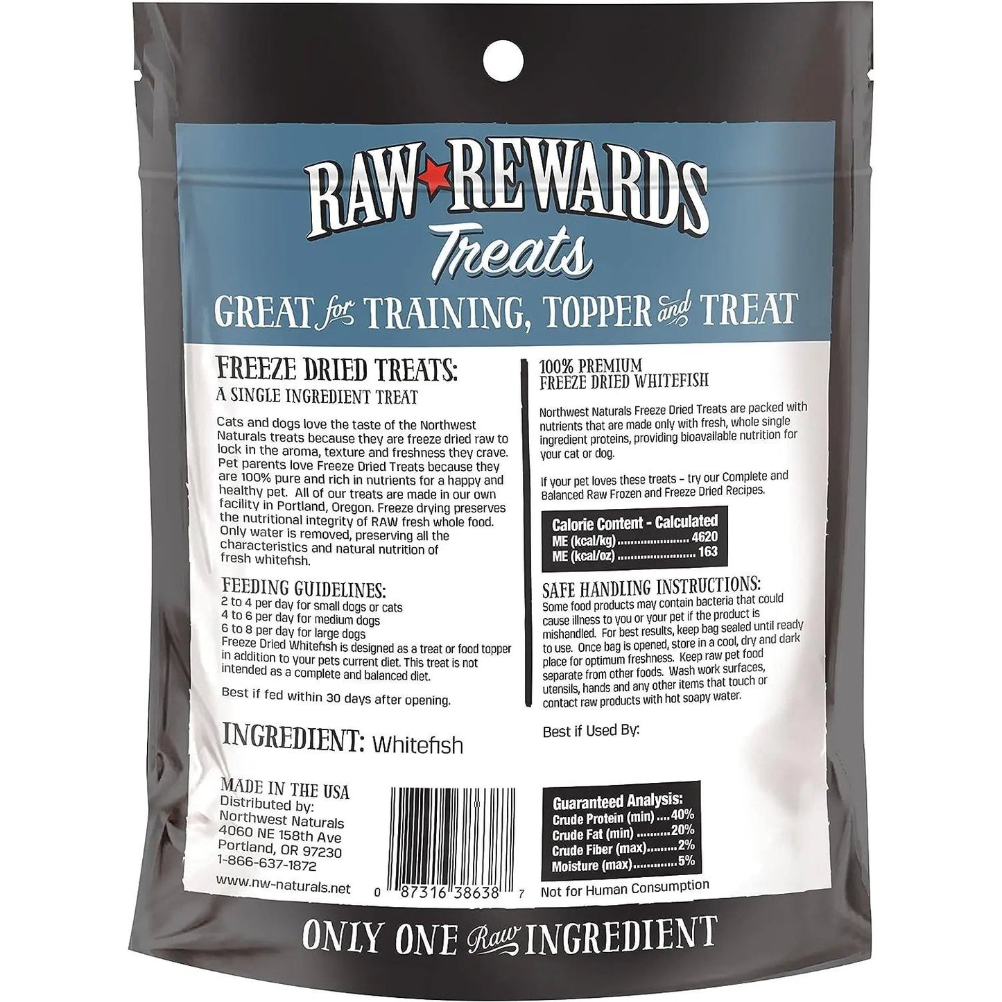 Northwest Naturals Whitefish Freeze-Dried Treats for Dogs and Cats Northwest Naturals