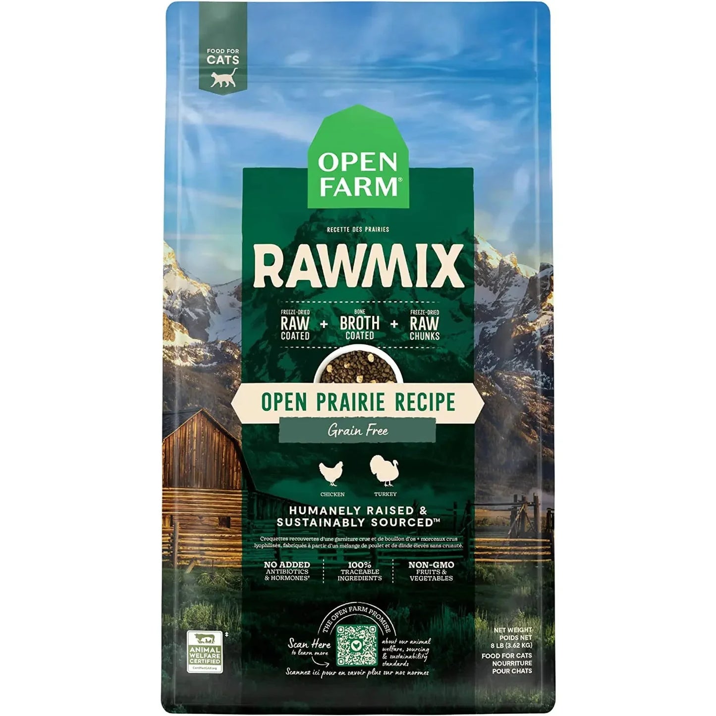 Open Farm RawMix Open Prairie Recipe Grain Free Cat Open Farm