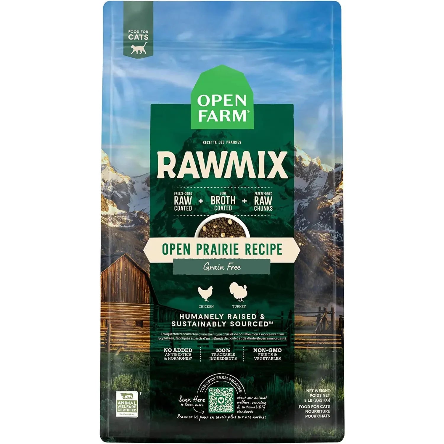 Open Farm RawMix Open Prairie Recipe Grain Free Cat Open Farm