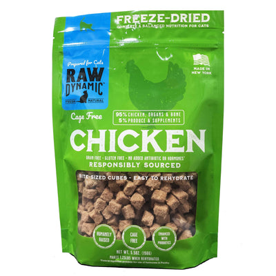 Raw Dynamic Freeze-Dried Cage Free Chicken Recipe Cat Food  5.5oz Raw Dynamic