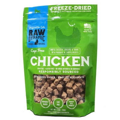 Raw Dynamic Freeze-Dried Cage Free Chicken Recipe Cat Food 5.5oz Raw Dynamic