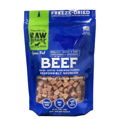 Raw Dynamic Freeze-Dried Grass-Fed Beef Recipe Dog Food, Raw Dynamic