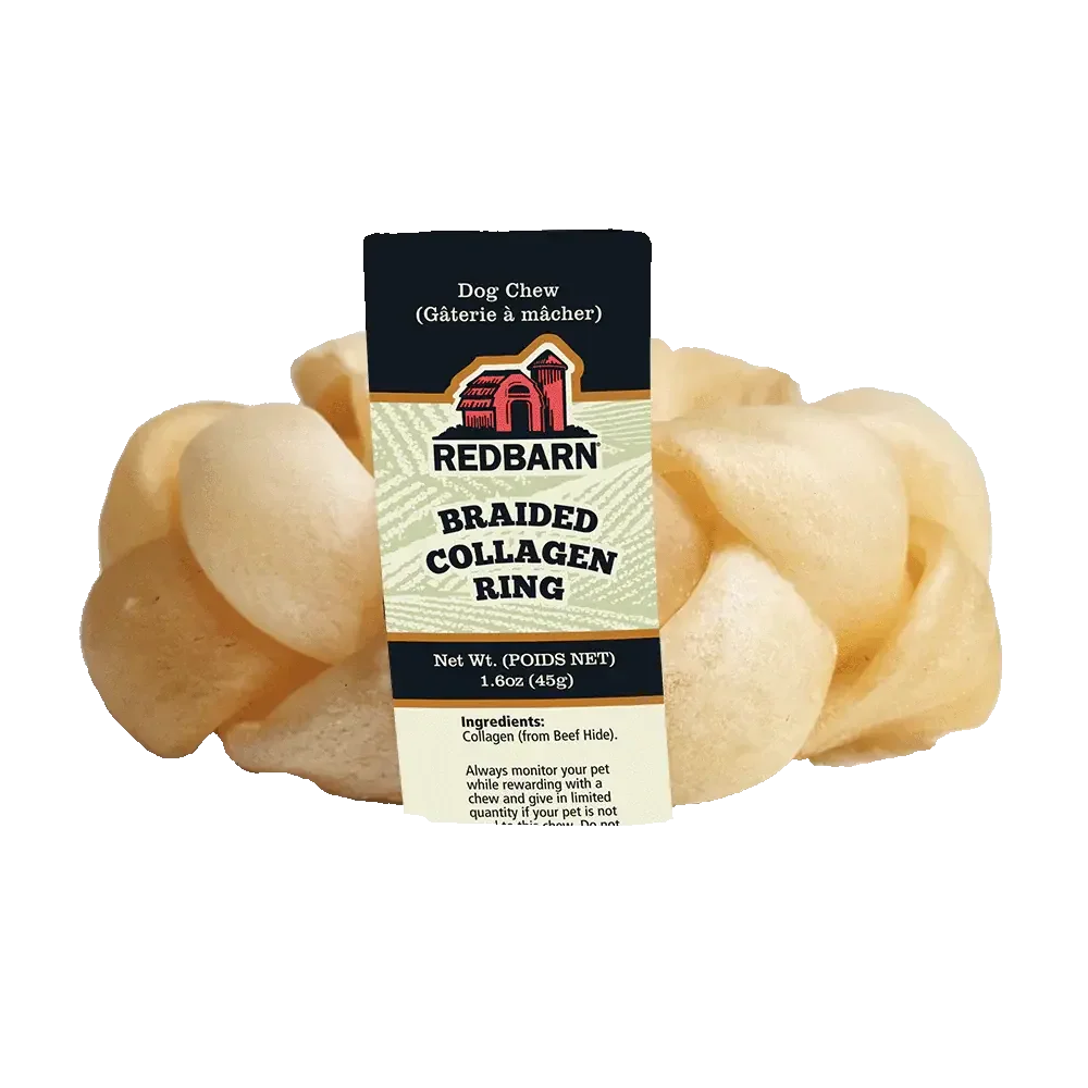 Redbarn Pet Products Collagen Braided Ring Dog Treat 15 ct Redbarn