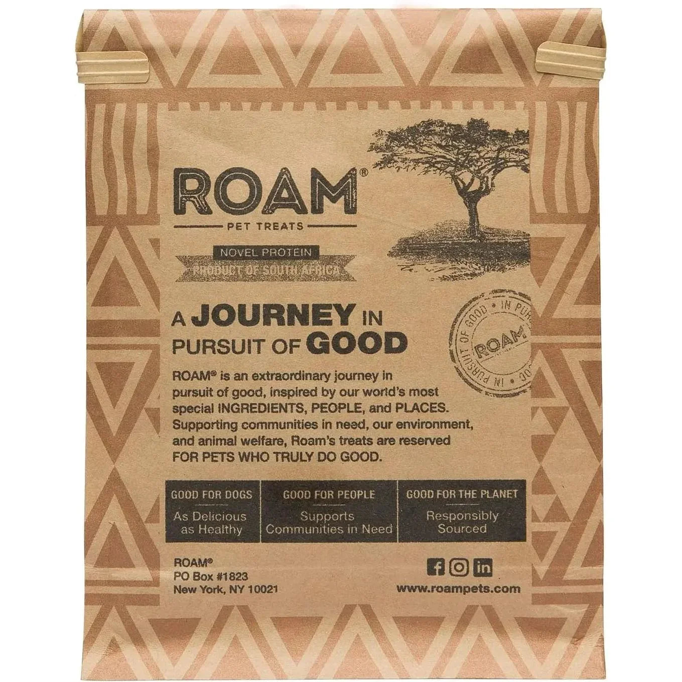 Roam Pet Ossy Slices Ostrich Novel Protein Freeze Dried Dog Treats 2 oz. Roam