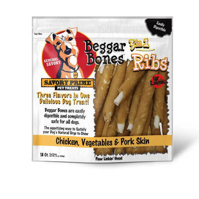 Savory Prime Beggar Bone 3in1 Ribs Dog Treat Savory Prime