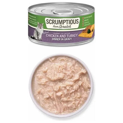 Scrumptious From Scratch Chicken & Turkey Dinner in Gravy Wet Cat Food Scrumptious From Scratch