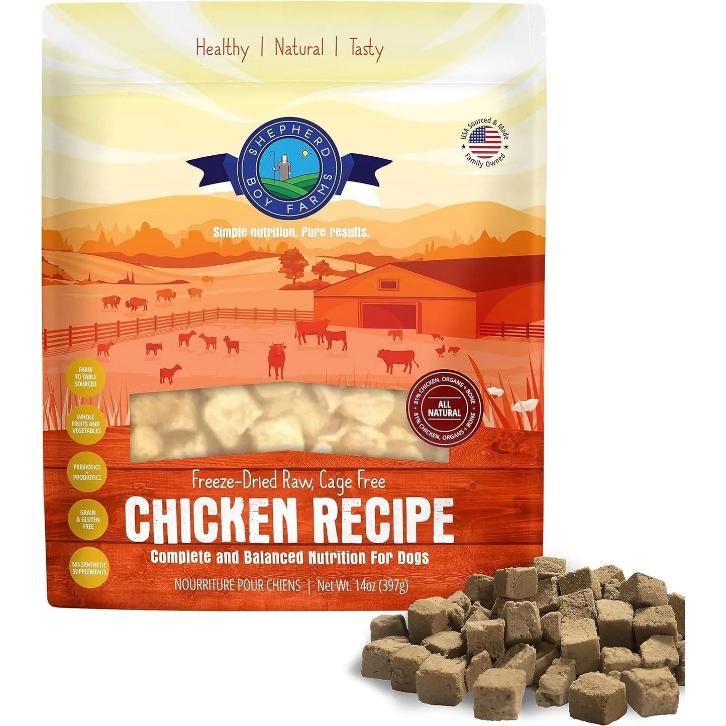 Shepherd Boy Farms Freeze Dried Chicken Recipe Dog Food 14oz Shepherd Boy Farms