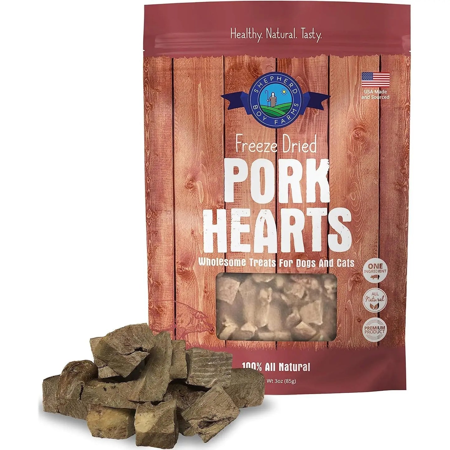 Shepherd Boy Farms Freeze Dried Pork Heart Dog Treats Shepherd Boy Farms