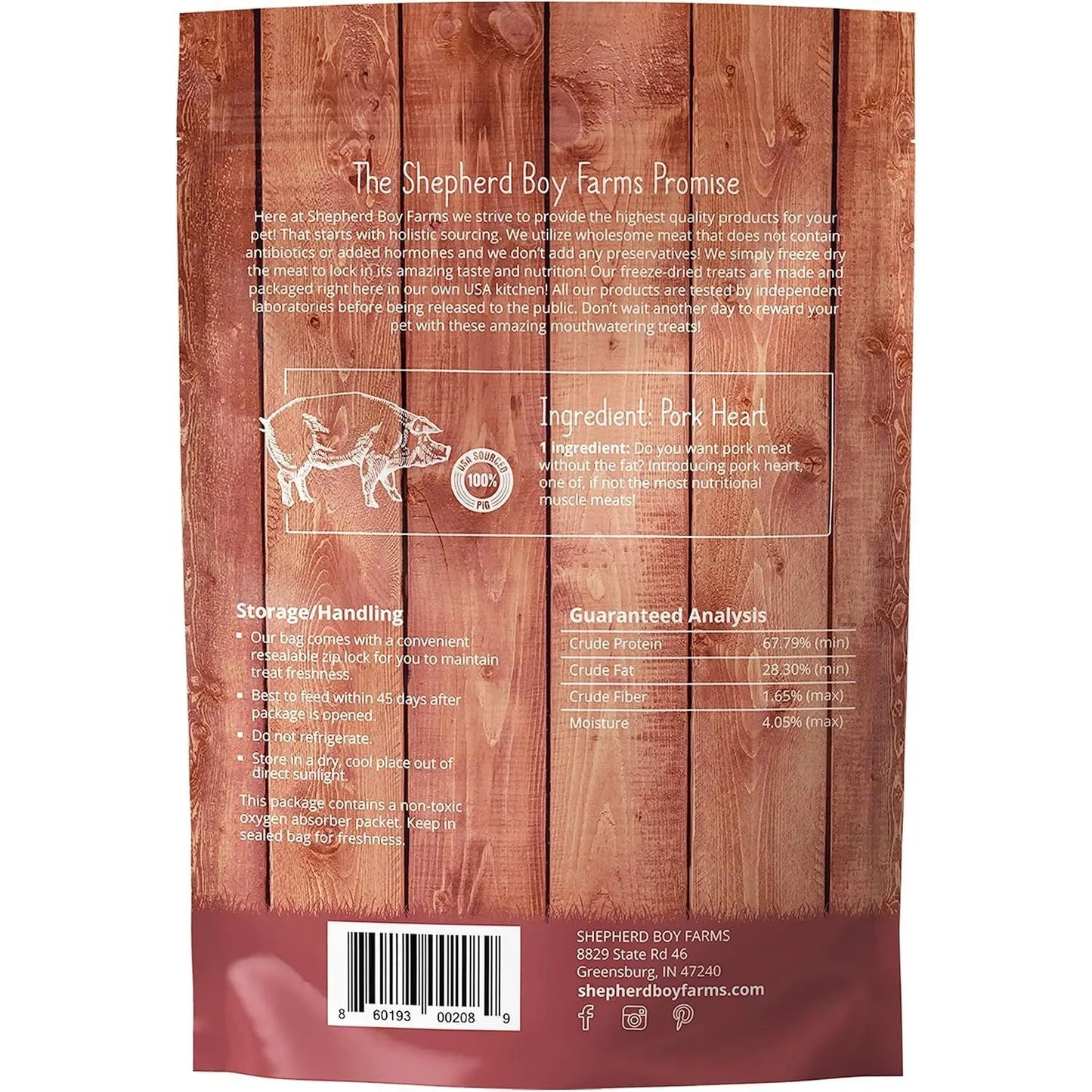 Shepherd Boy Farms Freeze Dried Pork Heart Dog Treats Shepherd Boy Farms