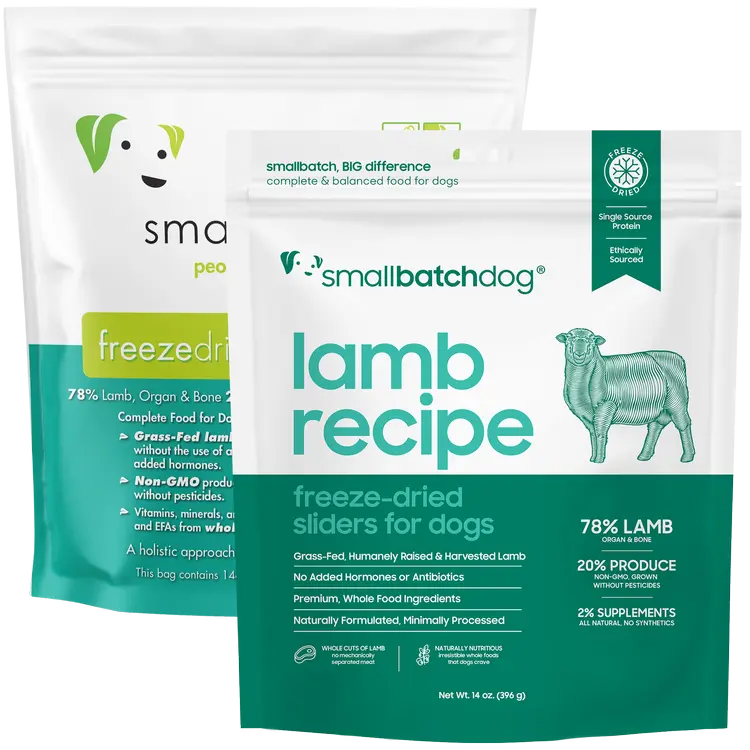 Smallbatch Lamb Recipe Sliders Freeze-Dried Dog Food 25oz Smallbatch