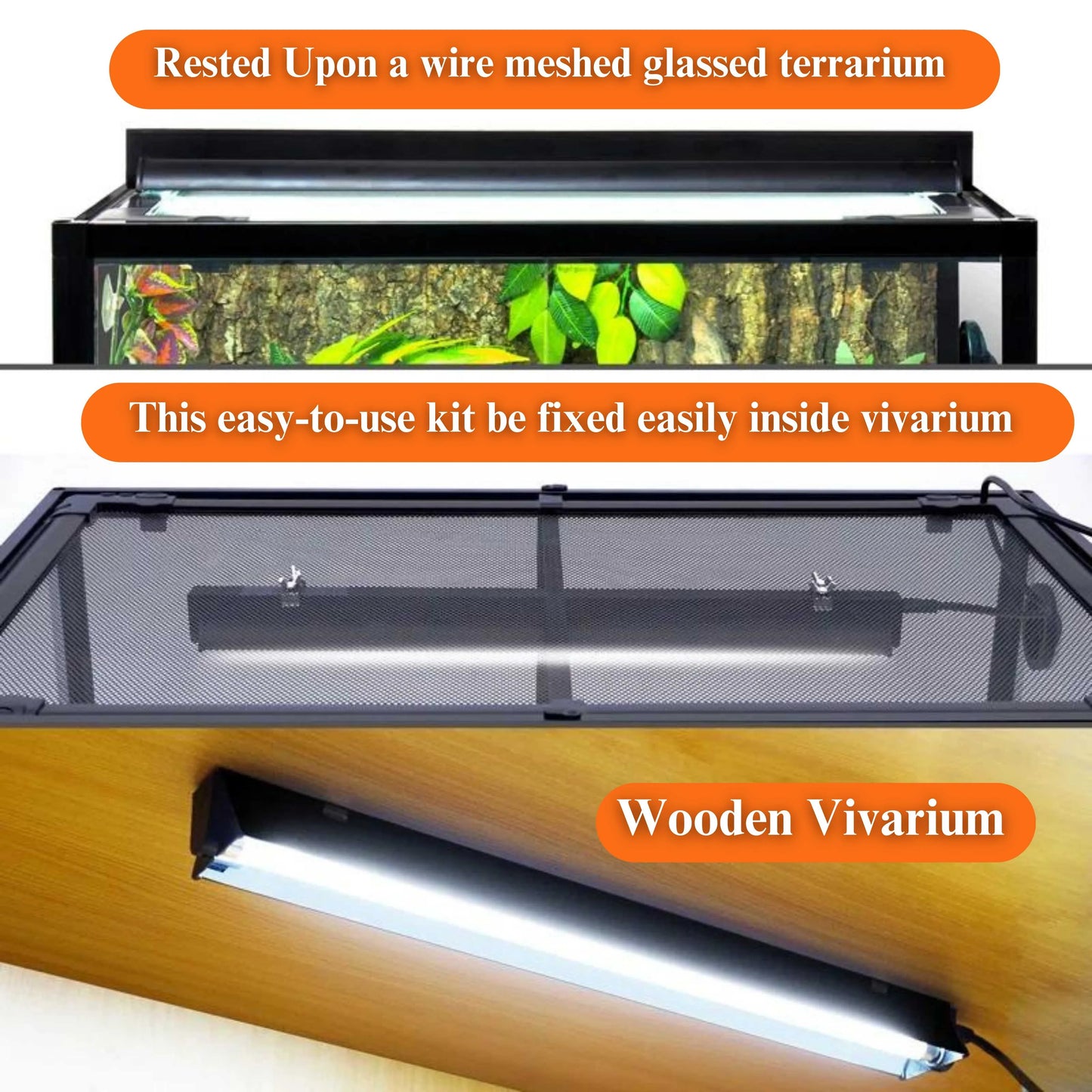 Talis-us Reptile Light Fixture with 10.0 UVB T5 HO Reptile Terrarium Lamp for Bearded Dragon Lizards and Tortoises Talis Us