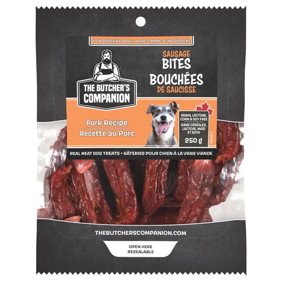 The Butcher's Companion Dog Treats Pork & Liver  Recipe Sausage 8.8oz The Butcher's Companion