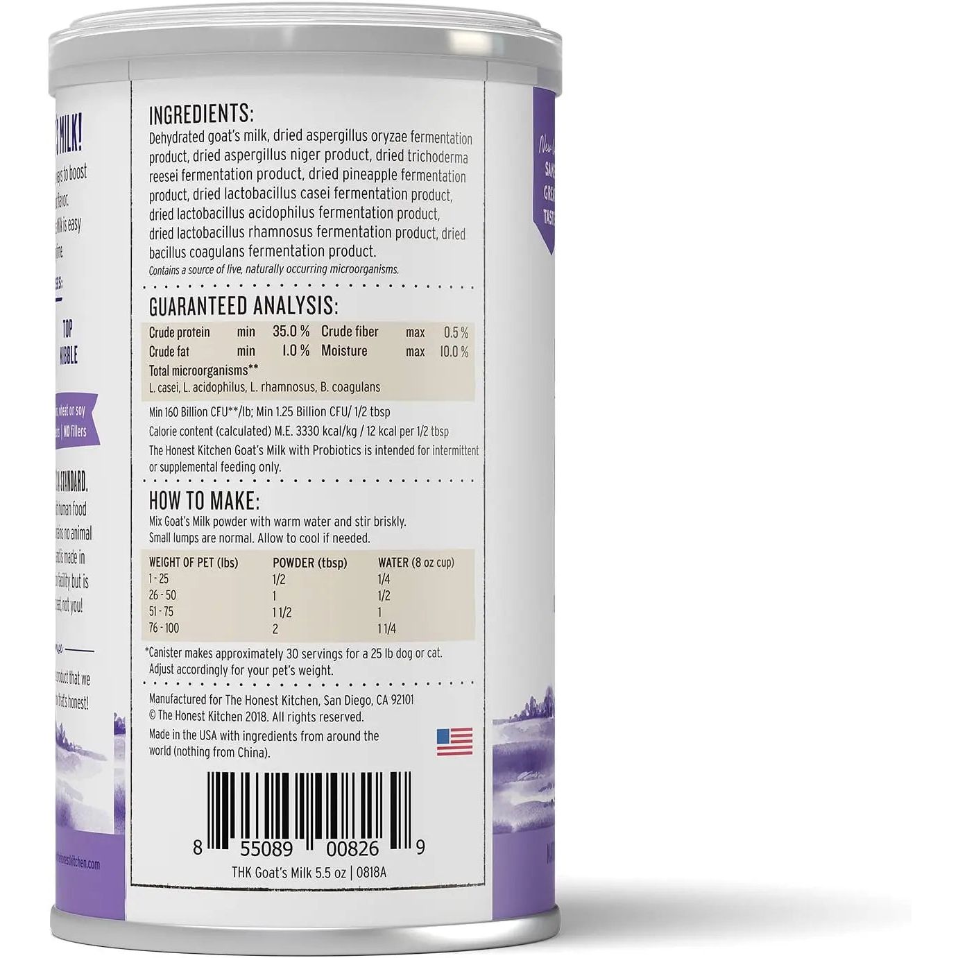 The Honest Kitchen Daily Boosters Instant Goat's Milk with Probiotics for Dogs The Honest Kitchen