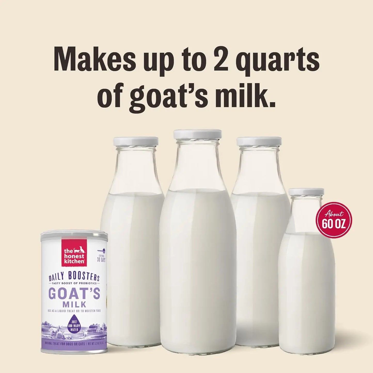 The Honest Kitchen Daily Boosters Instant Goat's Milk with Probiotics for Dogs The Honest Kitchen