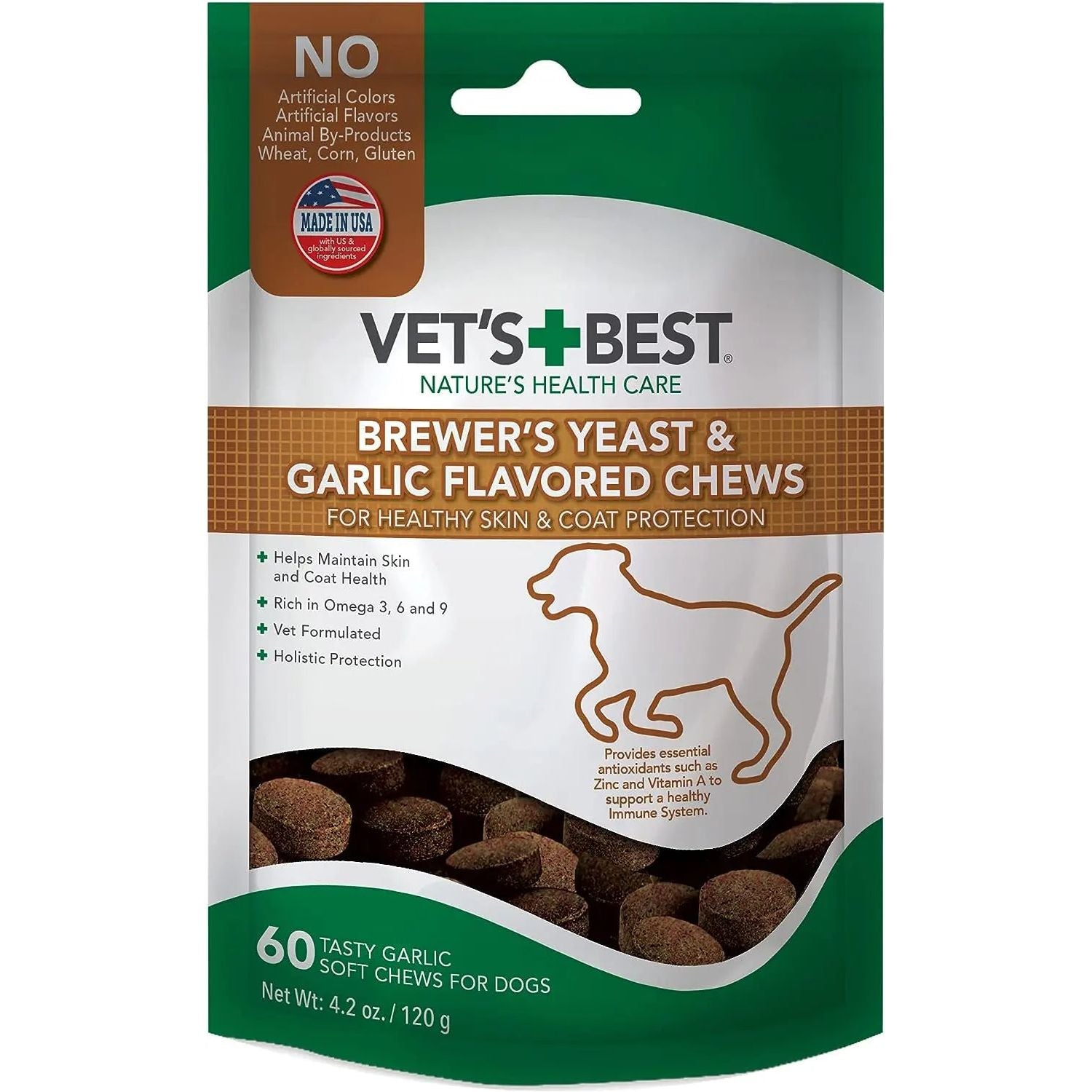 Vet s Best Brewers Yeast and Garlic Flavored Soft Chews for Dogs