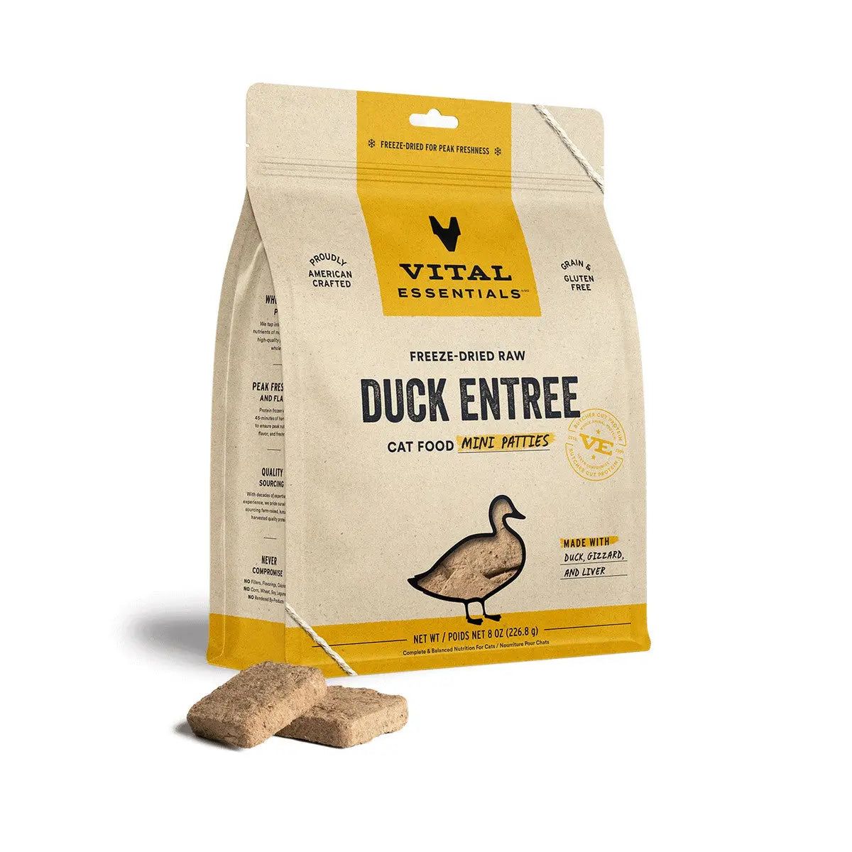Vital Essentials® Freeze-Dried Raw Duck Entree Cat Food Mini Patties Vital Essentials®