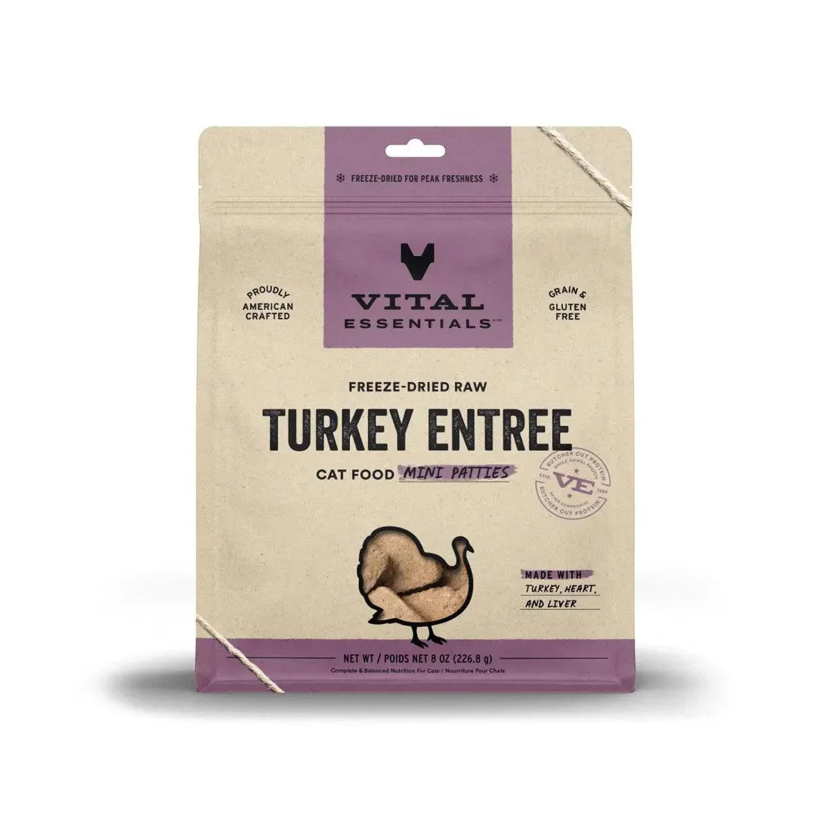 Vital Essentials® Freeze-Dried Raw Turkey Entree Cat Food Mini Patties Vital Essentials®