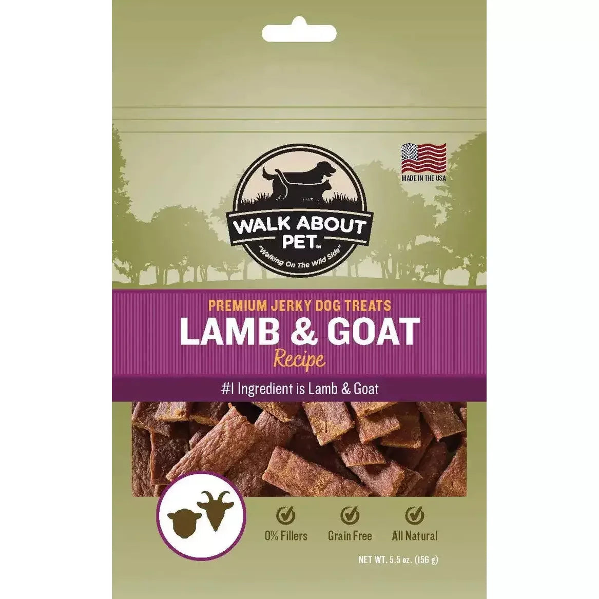 Walk About Pet Lamb & Goat Jerky Dog Treat Walk About Pet