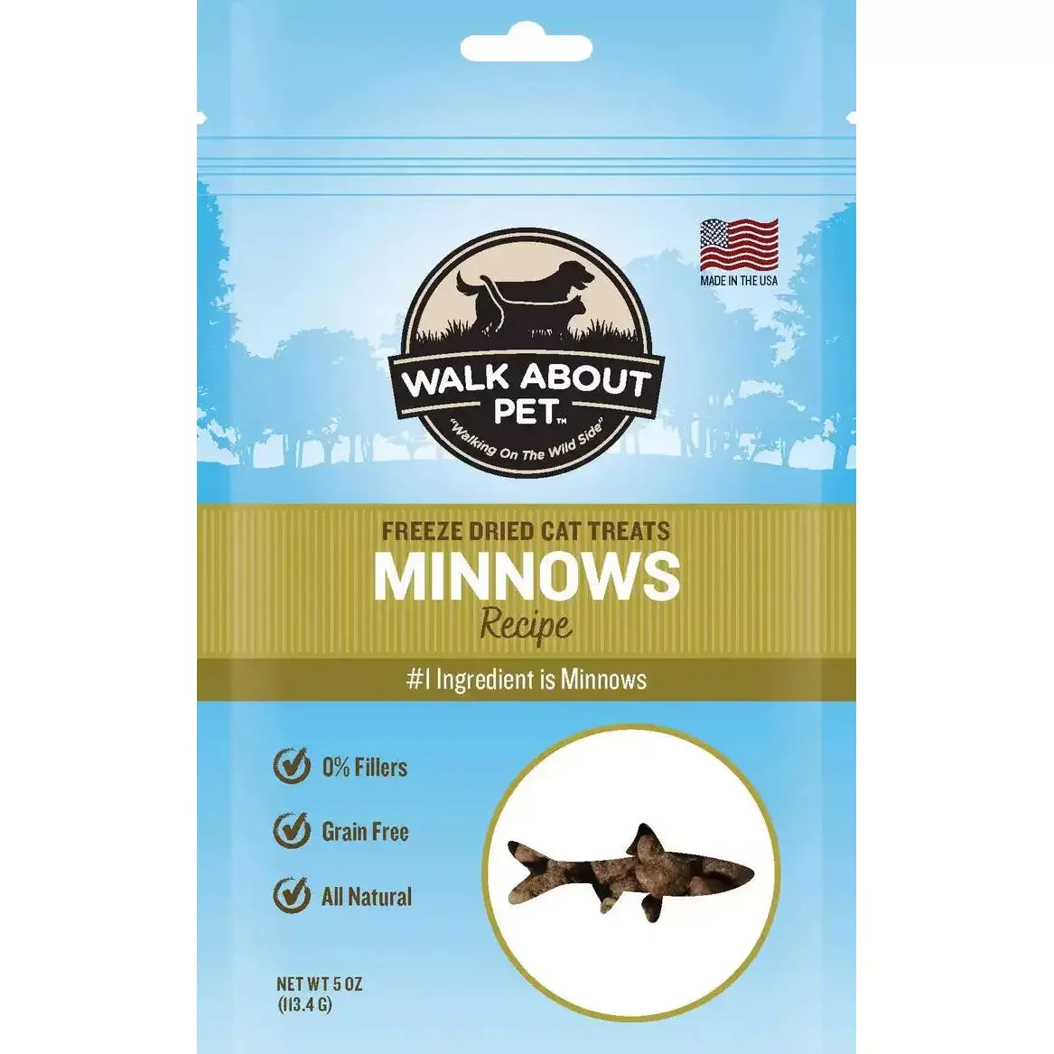 Walk About Pet Minnows Freeze Dried Cat Treat Walk About Pet