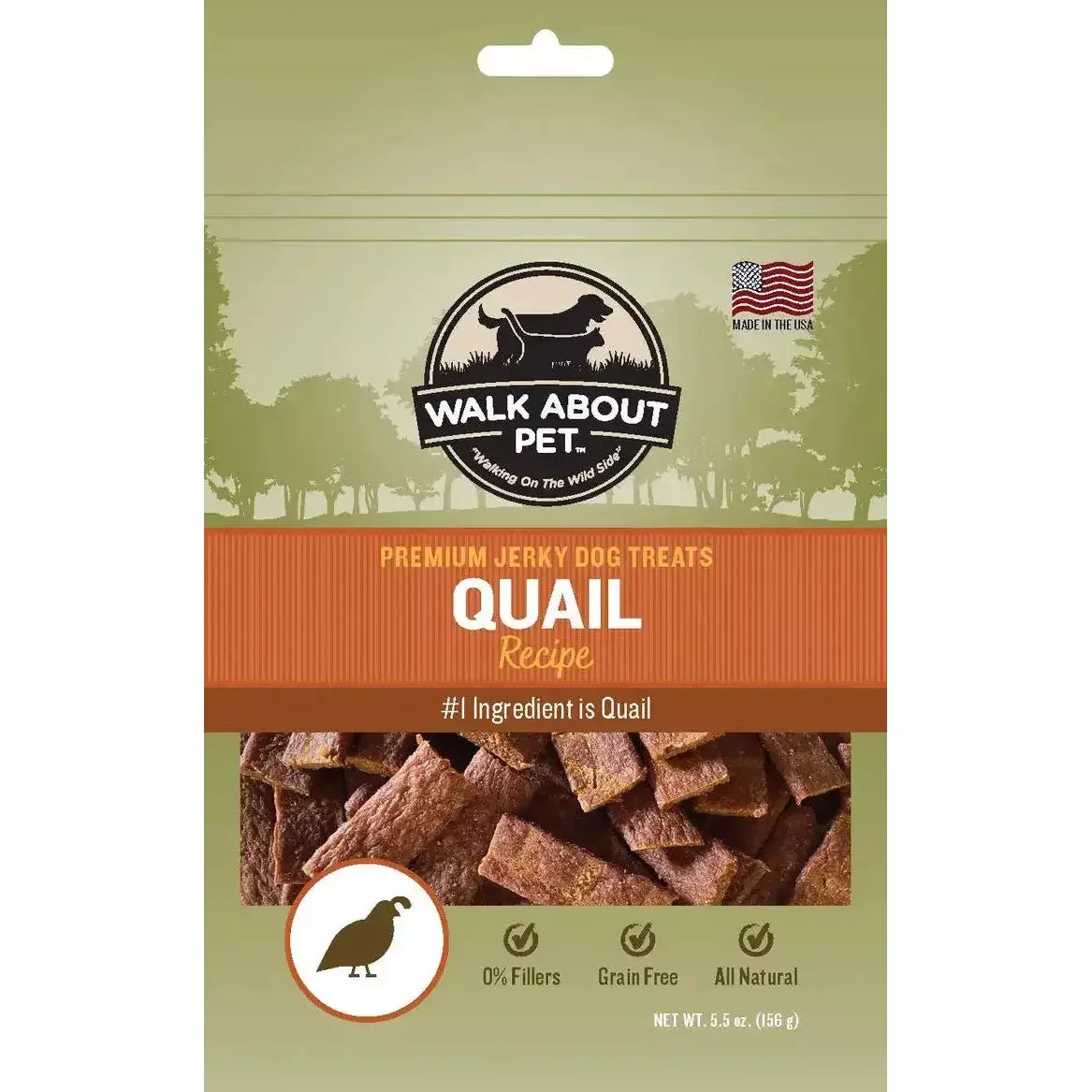 Walk About Pet Quail Jerky Dog Treat Walk About Pet