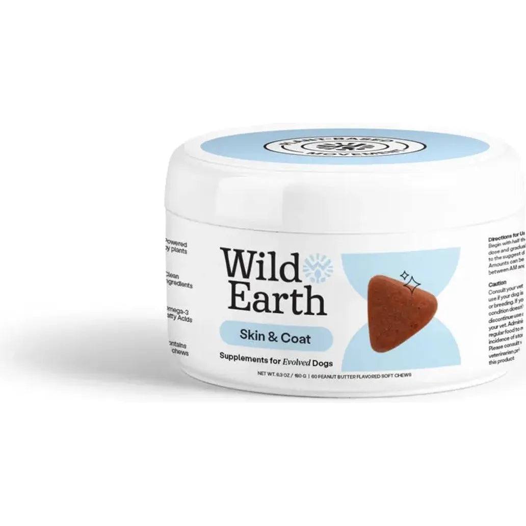 Wild Earth Skin & Coat Soft Chews Vegan Dog Supplements Wild Earth