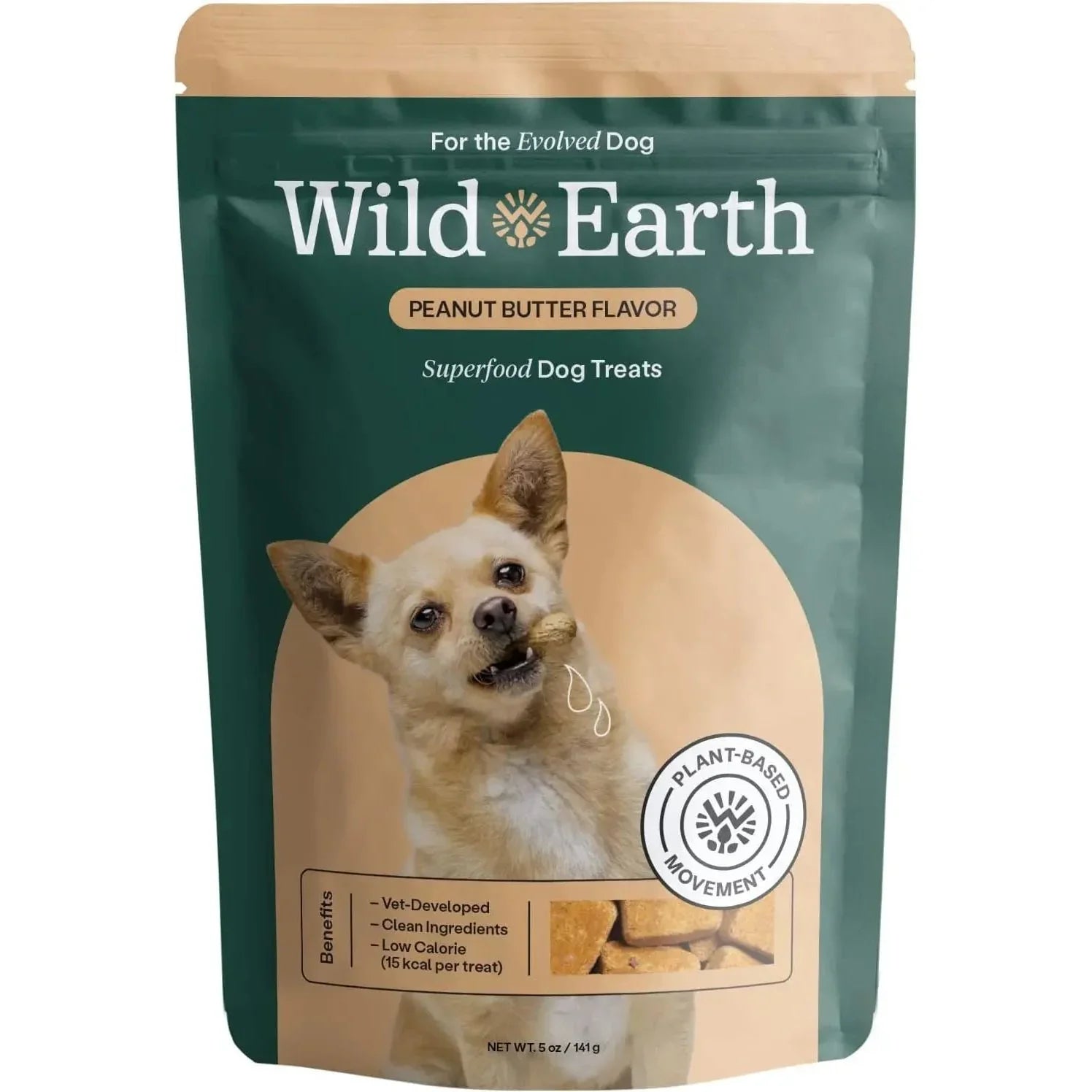 Wild Earth Superfood Vegan Dog Treats with Koji, Peanut Butter Wild Earth
