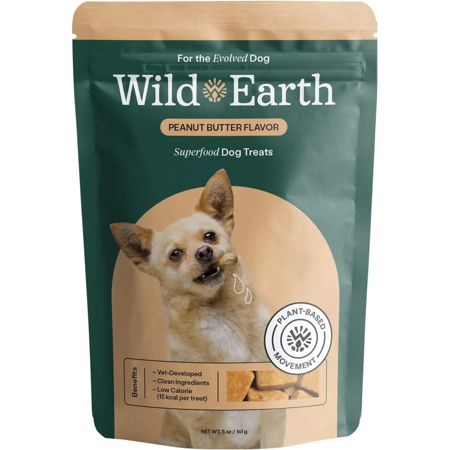 Wild Earth Superfood Vegan Dog Treats with Koji, Peanut Butter Wild Earth