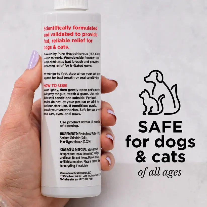 Wondercide Rescue Oral Spray for Dogs and Cats Freshens Breath 8.5oz Wondercide