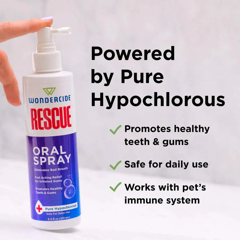 Wondercide Rescue Oral Spray for Dogs and Cats Freshens Breath 8.5oz Wondercide