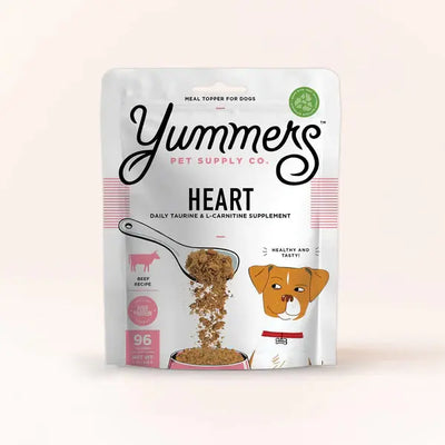 Yummers Heart Aid Beef Supplement Mix in for Dogs Food Topper, 8 oz. Yummers