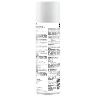 The back of a Zodiac® CPD Carpet and Upholstery Aerosol Spray 1ea/16 oz can is shown, featuring detailed black text with instructions, ingredients, warnings, and other information for flea and tick protection.