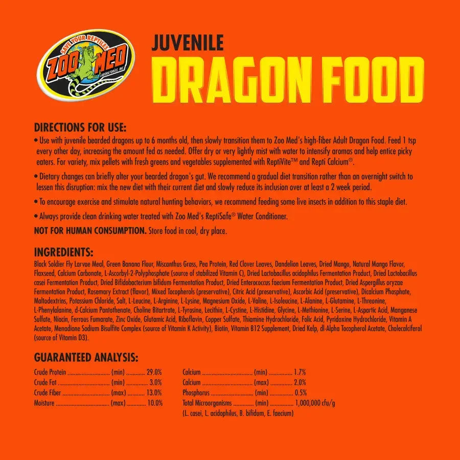 Zoo Med Juvenile High Protein Bearded Dragon Food Zoo Med Laboratories