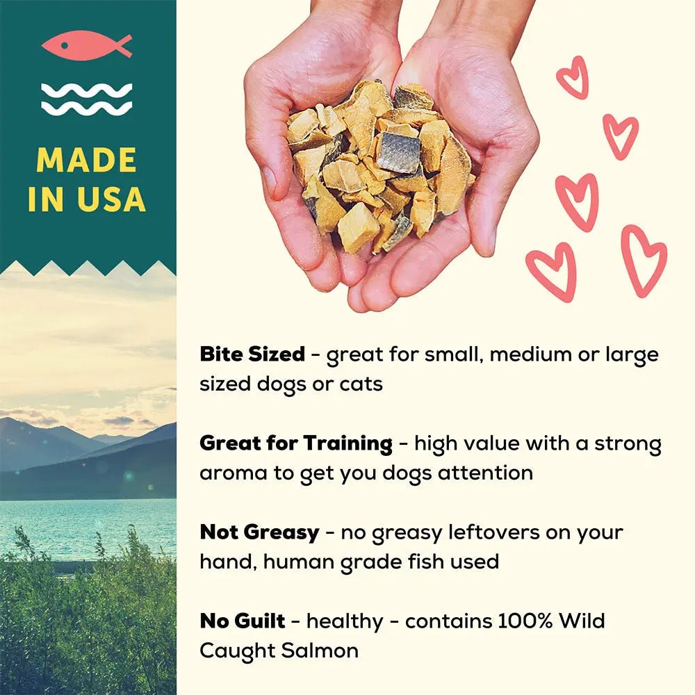 A Better Treat Freeze Dried Raw Wild Caught Salmon Dog and Cat Treats 3 oz - Talis Us