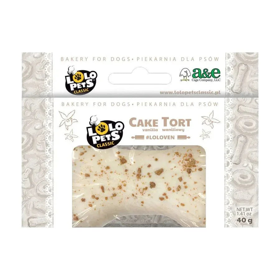 A & E Cages Vanilla LoLo Pets Bakery Bone Shaped Dog Cake Treat - Talis Us