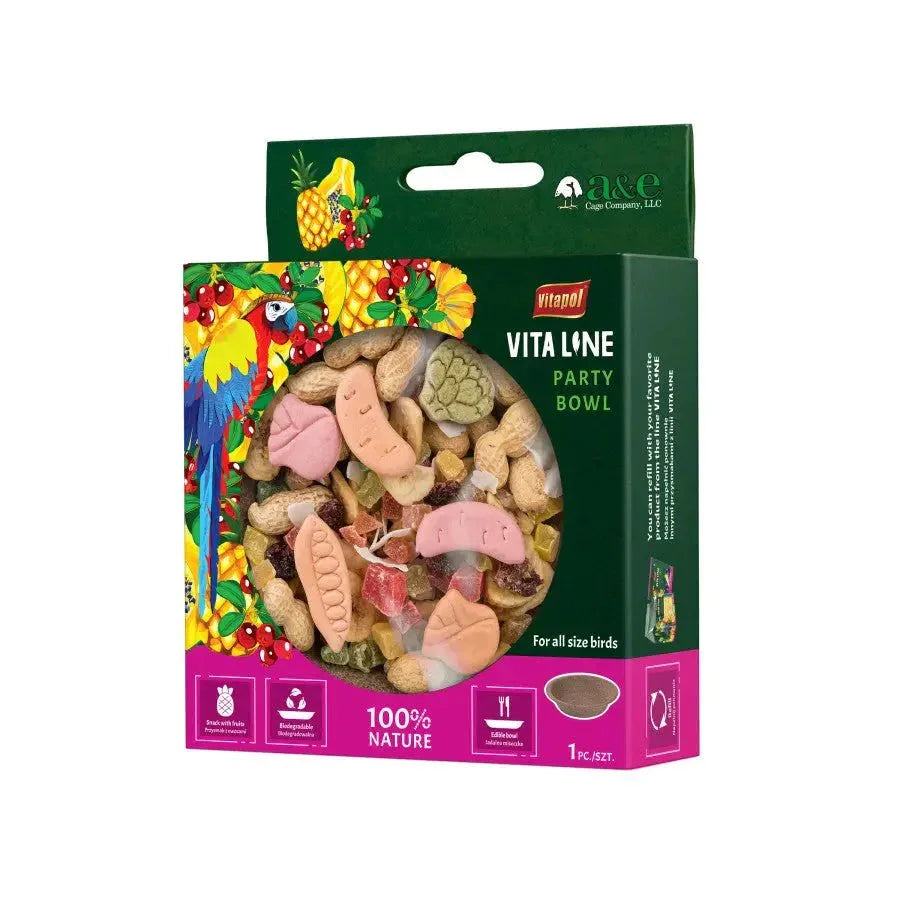 A & E Cages Vitapol Vita Line Party Bowl Bird Treat 100 g - Talis Us