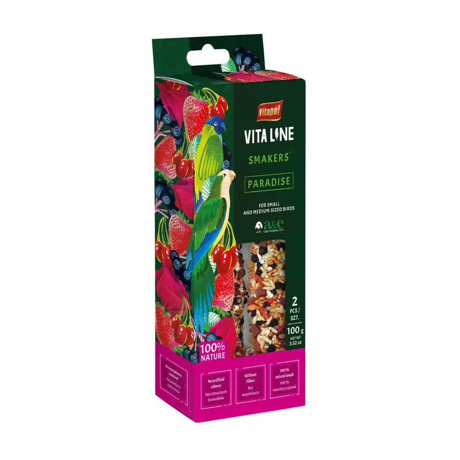 A & E Cages Vitapol Vita Line Smakers Paradise for Small/Medium Size Birds 2 pk - Talis Us