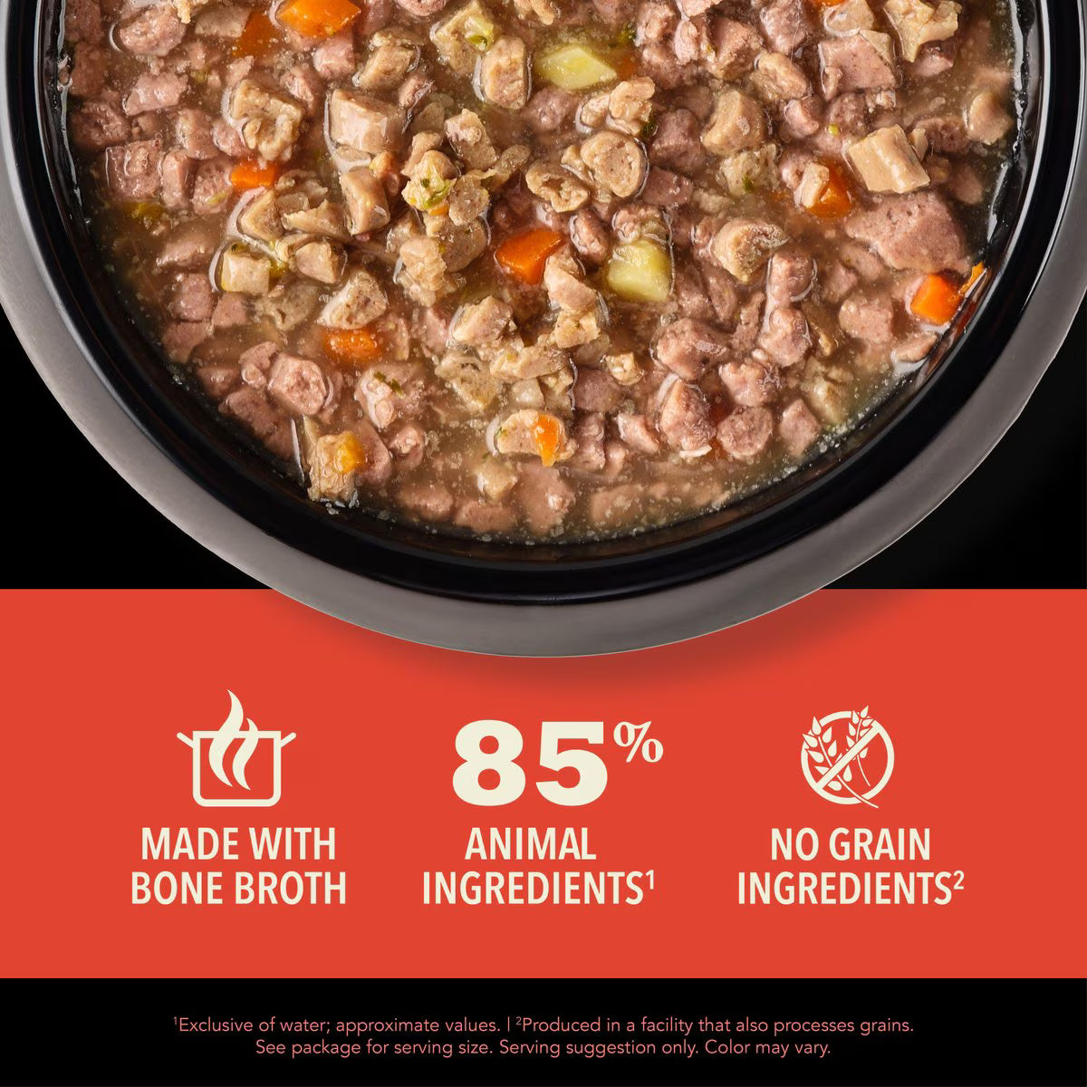 ACANA beef and tuna wet cat food featuring 85% animal ingredients in a savory bone broth