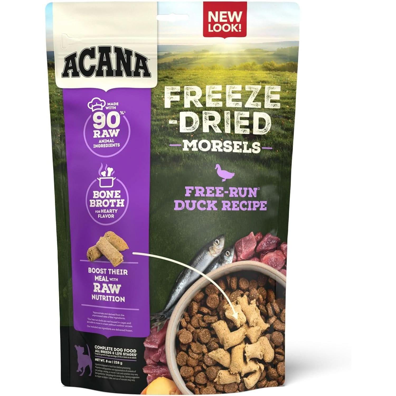 Acana Freeze-Dried Dog Food Morsels with Free-Run Duck Recipe for Nutritious Canine Meals
