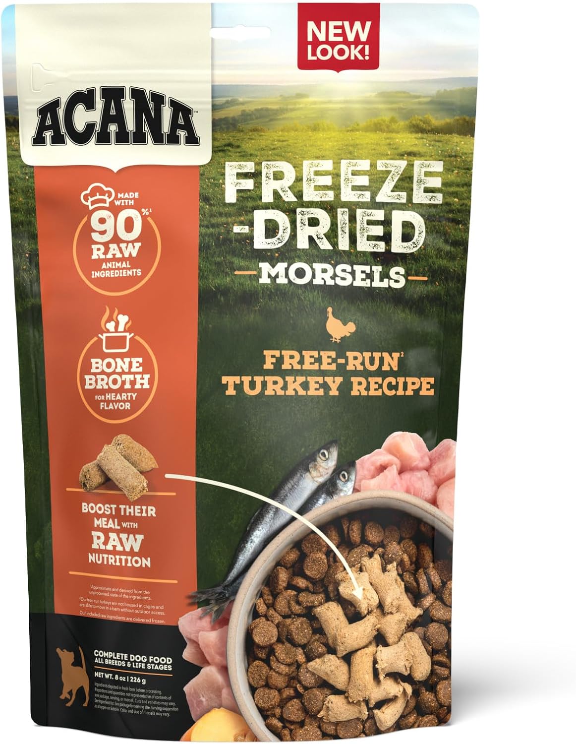 Acana Freeze-Dried Dog Food Turkey Recipe with 90% raw ingredients for nutritious meals