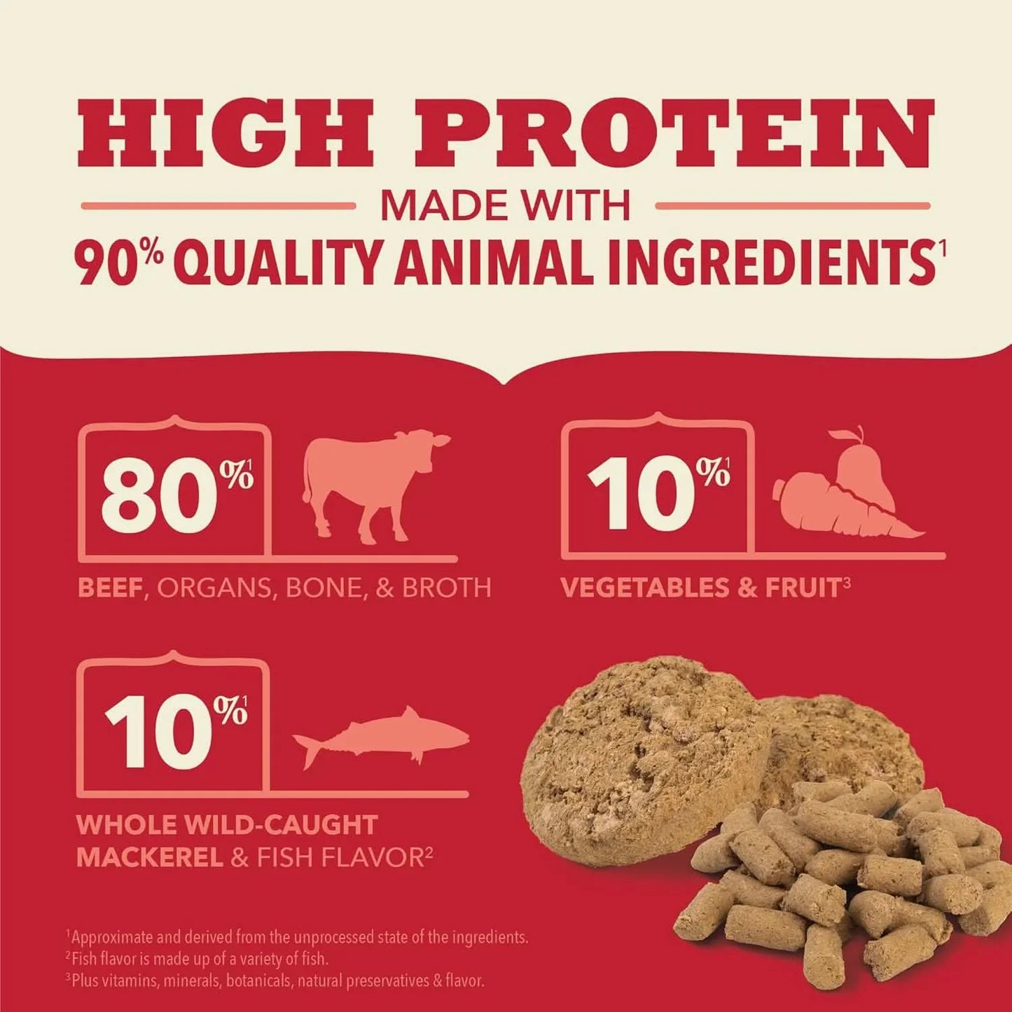 Acana Freeze-Dried Dog Food with 90% quality animal ingredients and high protein content