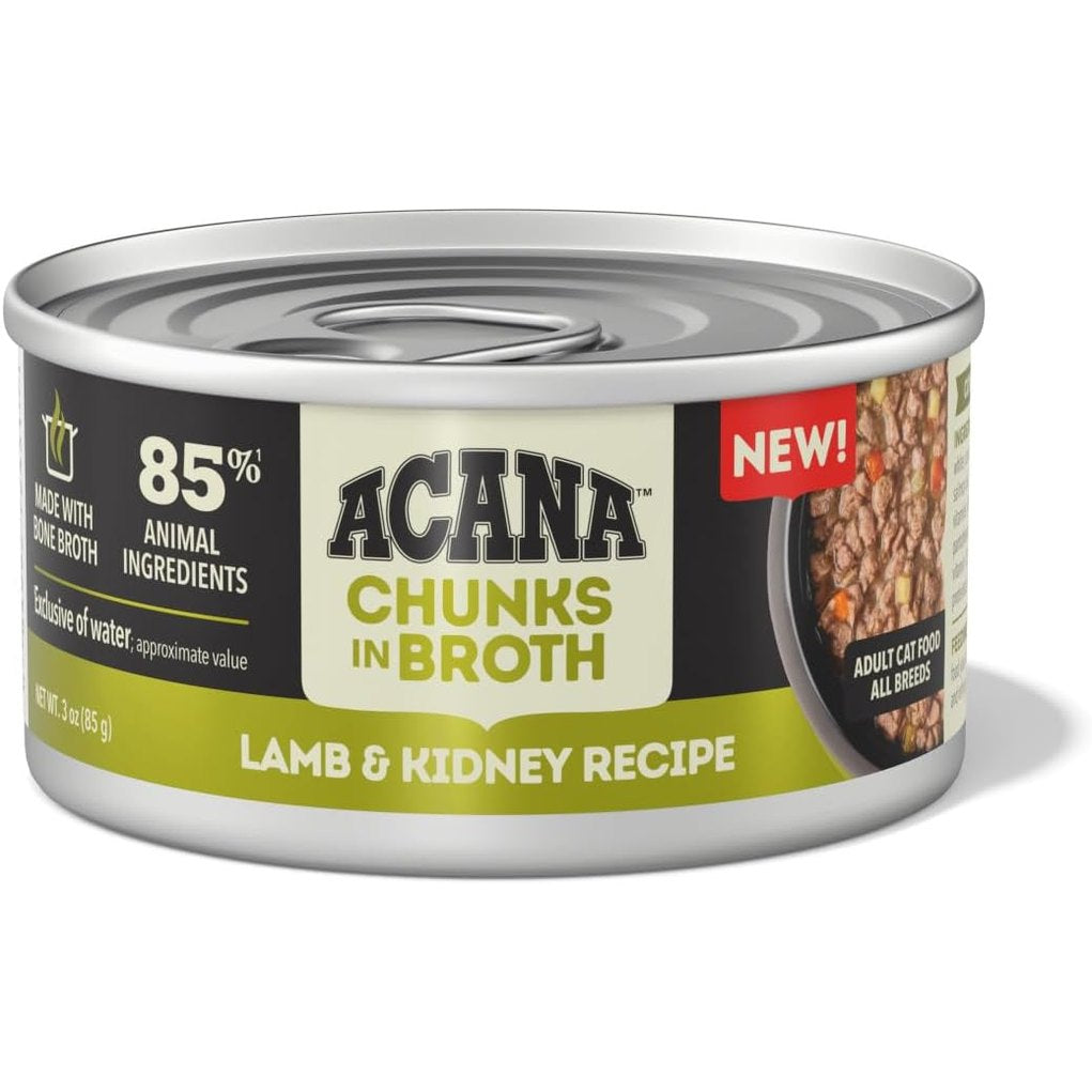 ACANA lamb and kidney wet cat food in broth with 85% animal ingredients for adult cats