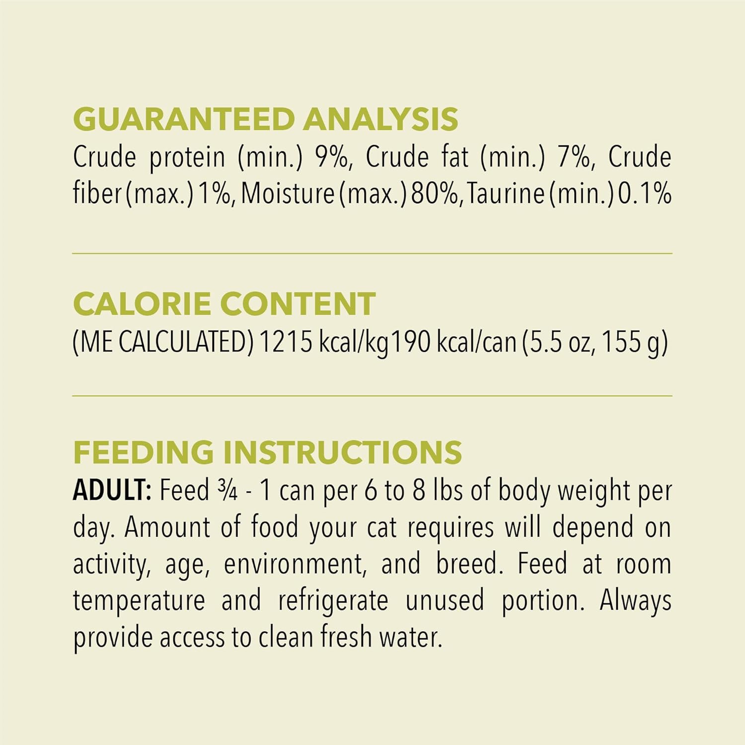 ACANA lamb pate wet cat food nutritional information and feeding instructions for adult cats