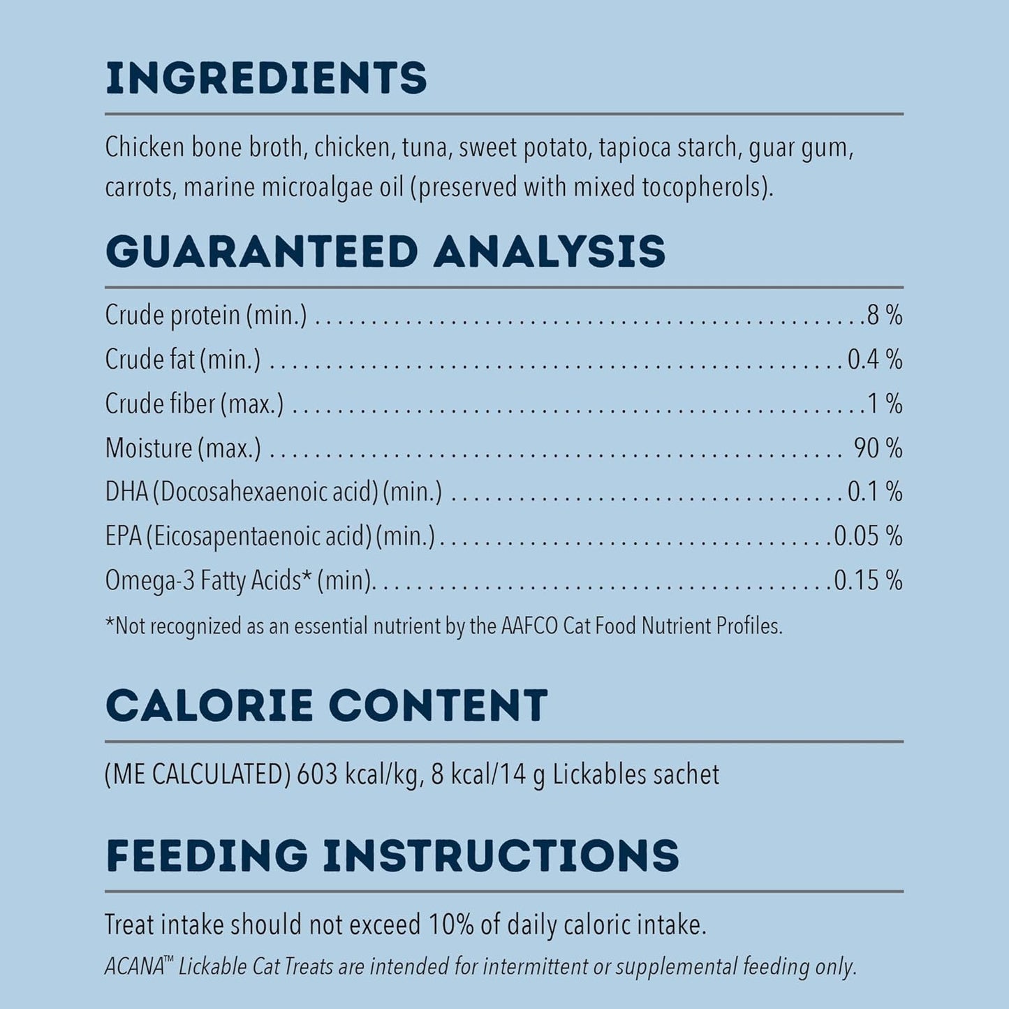 Acana Lickable Healthy Skin and Coat Cat Treats with nutritious ingredients for feline health