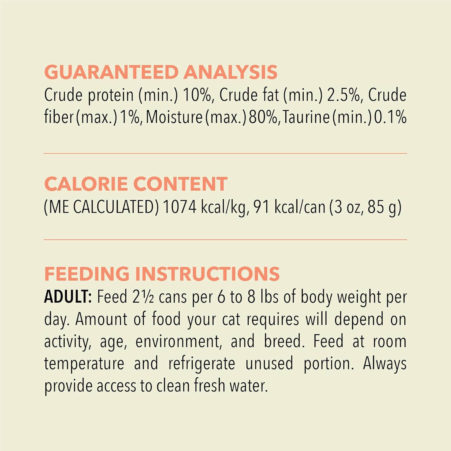 ACANA salmon and chicken wet cat food nutritional information and feeding instructions