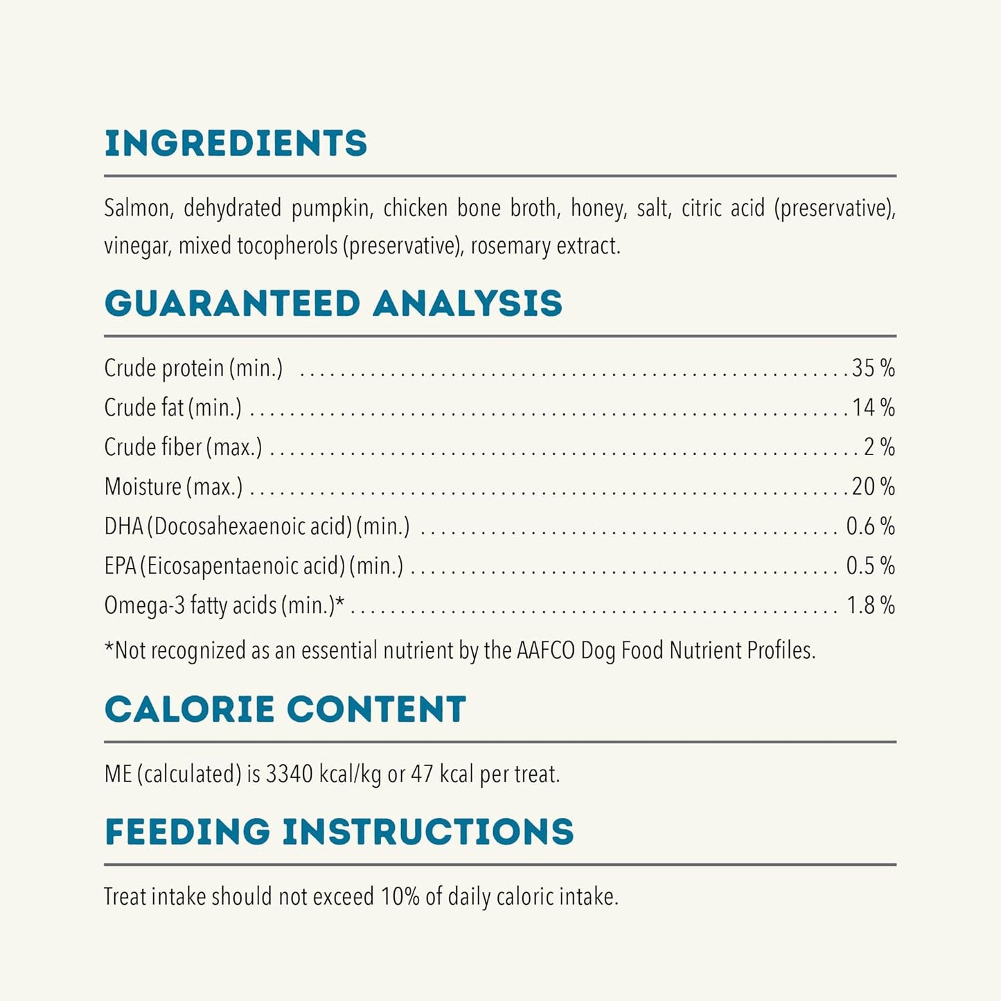 Acana skin and coat dog treats with ingredients like salmon and pumpkin for healthy fur