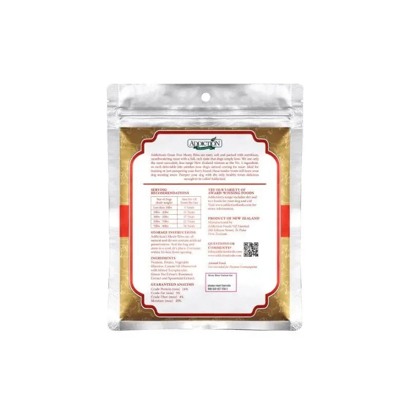 Addiction Venison Meaty Bites Grain - Free Dog Treats 4oz - Talis Us