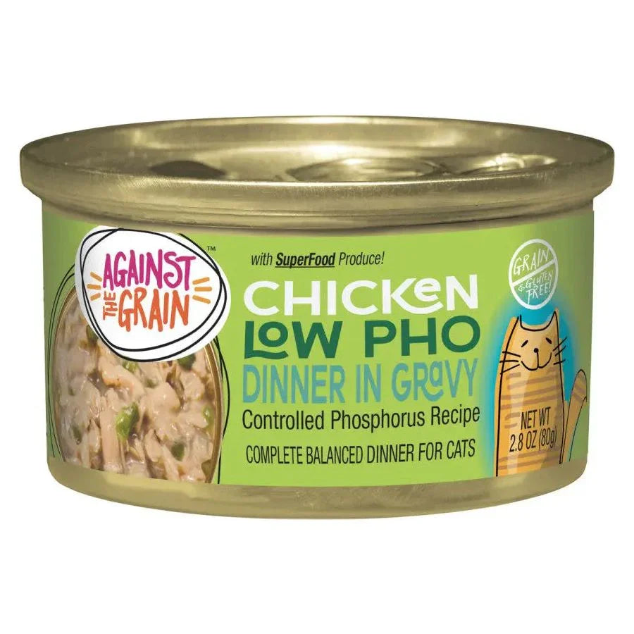 Against the Grain Chicken Low Pho Dinner In Gravy Wet Cat Food 24ea/2.8 oz - Talis Us
