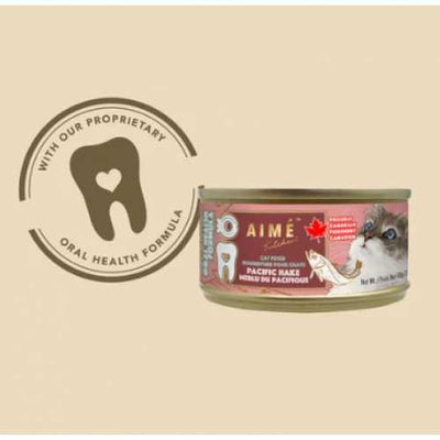 Aime Kitchen Oral Health Minced Pacific Hake Wet Cat Food 24/3.5oz - Talis Us