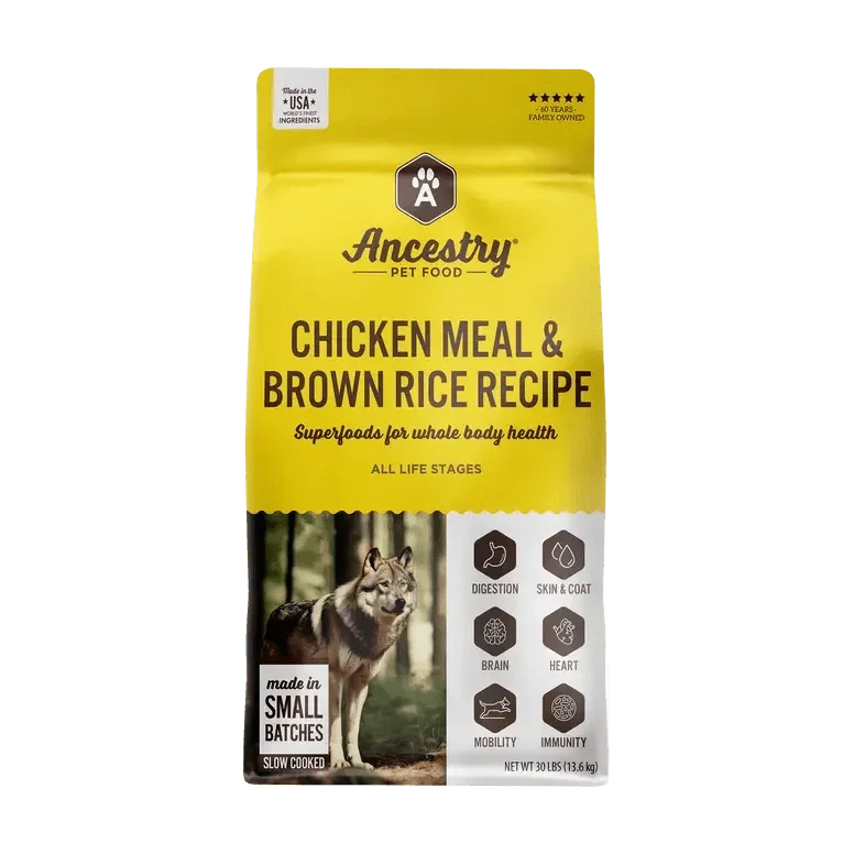 Ancestry Pet Food Chicken Meal & Brown Rice Formula Dry Kibble Dog Food - Talis Us